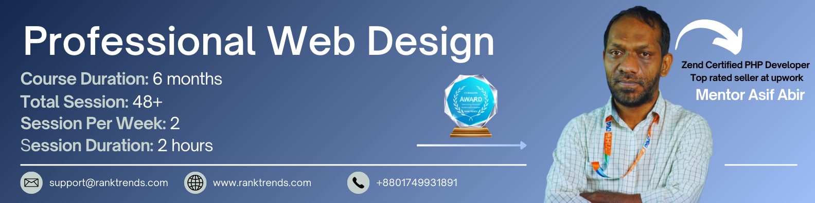 professional web design course in banlgadesh at rank trends